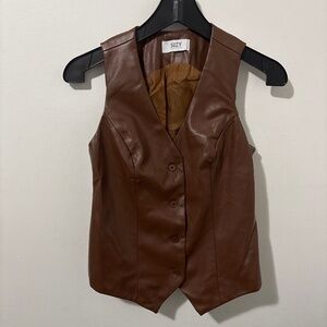 Sleeveless leather vest